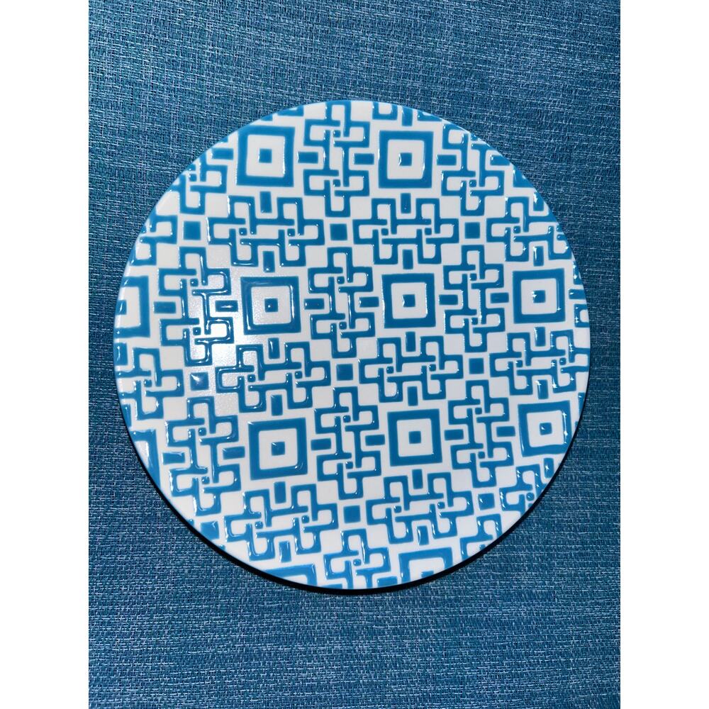 Crate & Barrel turquoise and white Kate Spade lunch/salad plates-6